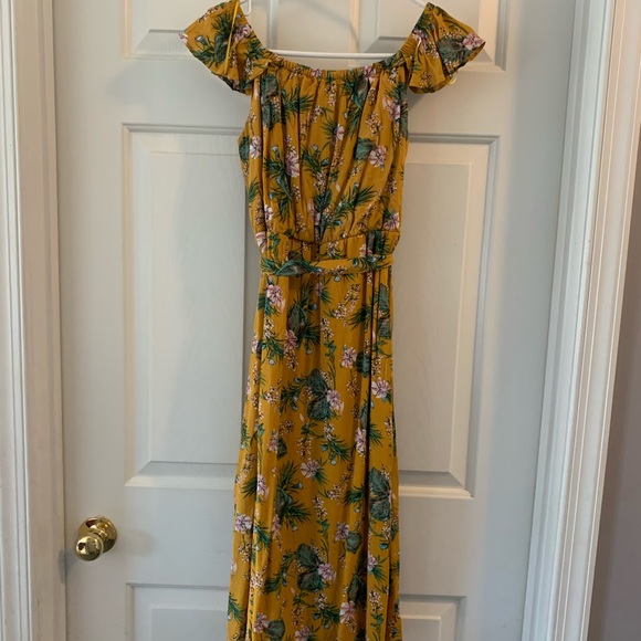 Tropical print button front dress - Picture 2 of 2